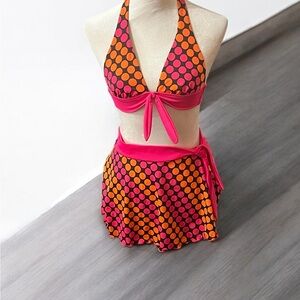Victoria's Secret Pink and Orange Polka Dot Bikini